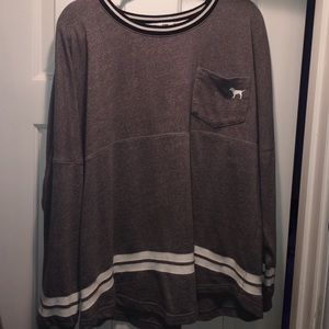 PINK varsity crewneck