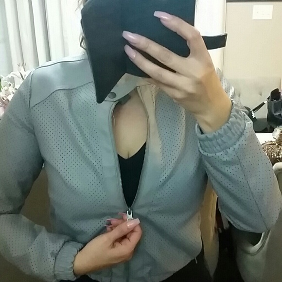 Grey Faux Leather Jacket - Picture 2 of 3