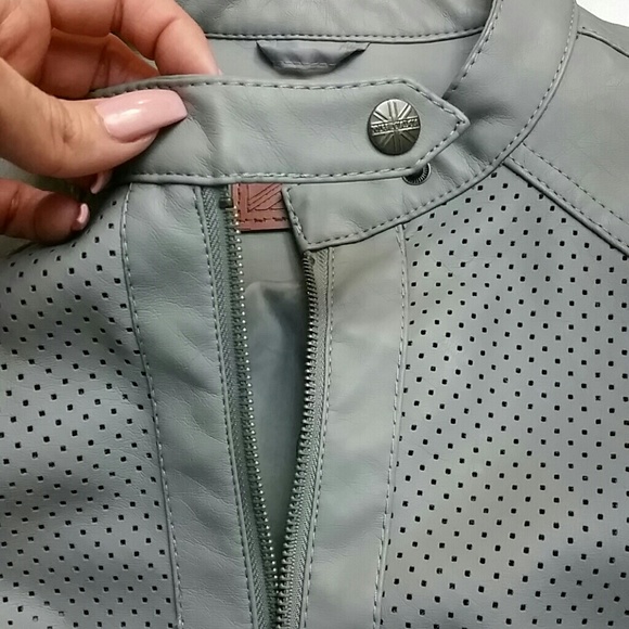 Grey Faux Leather Jacket - Picture 3 of 3