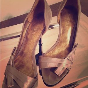 Nine West suede and satin heels