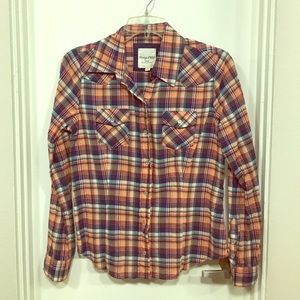 Forever 21 Plaid Long Sleeve Shirt
