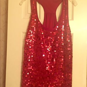 Red sequins top