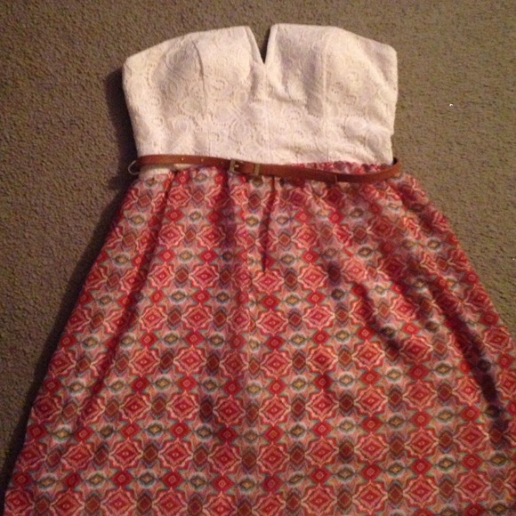 Strapless spring dress