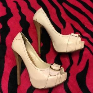 White pump heels