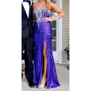 Beautiful purple La Femme prom dress