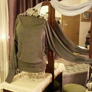 Charcoal gray over sholder