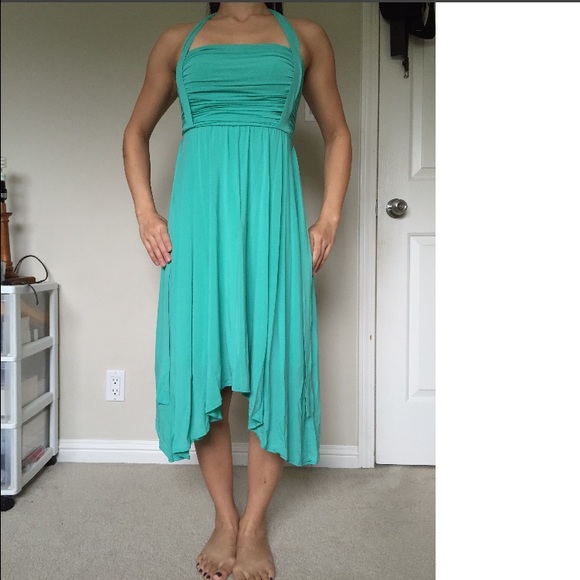 BCBG Maxazria Green Holiday Cocktail Formal Dress - Picture 2 of 4