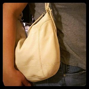 Purse.  Leather. Cream color