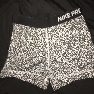 Nike pros in a black and white dotted design
