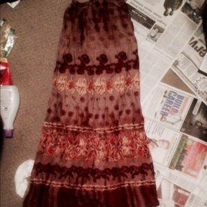Red Boho Skirt