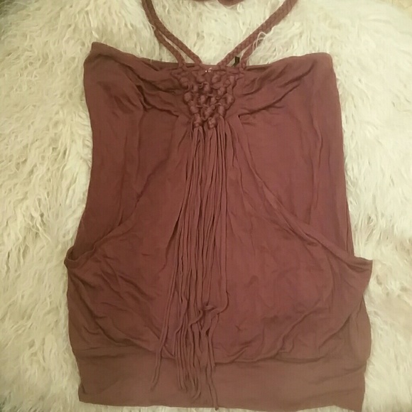 Boho halter Guess dark plum shirt