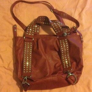 Red riveted bag