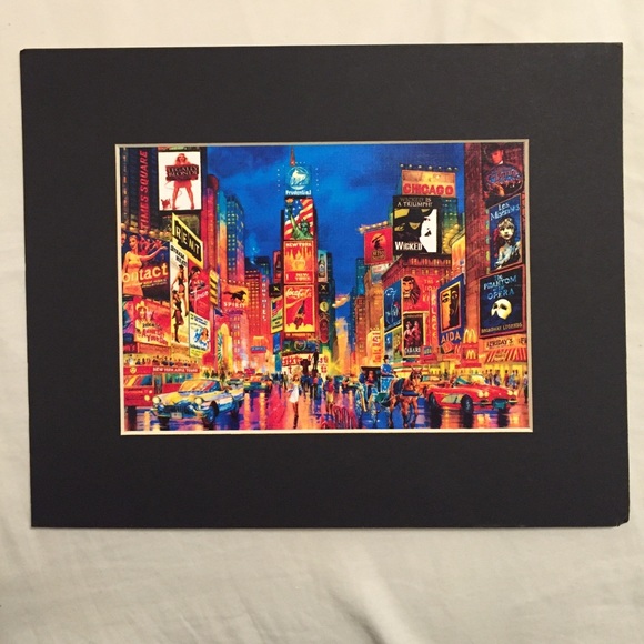 Framed painting on vinyl of Times Square, NY