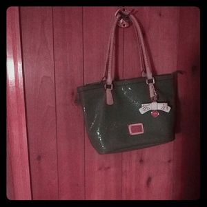 Very cute used slate colored guess handbag