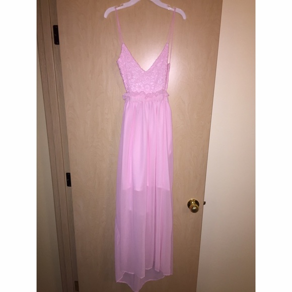 Pink Crochet Maxi Dress