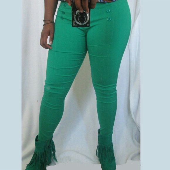 *Medium*Teal Green High Waisted Jeggings