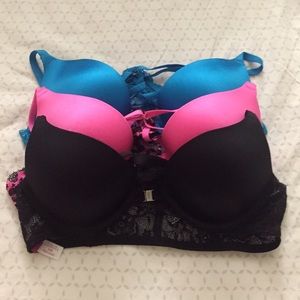 Pink Victoria's Secret Push-Up Racerback Bra's