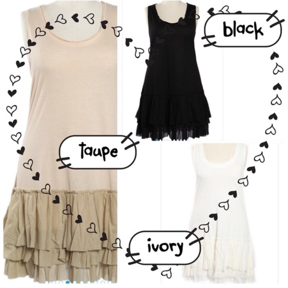 💥HP 2/21💥RUFFLE BOTTOM CAMI SLIPS! THREE COLORS! - Picture 2 of 2