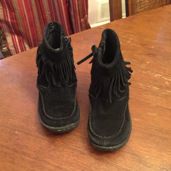 Black suede boots used but so cute