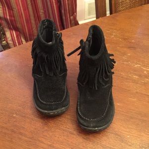 Black suede boots used but so cute