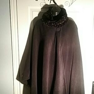 East 5th Faux Fur Cape Coat