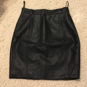French Connection Leather Pencil Skirt