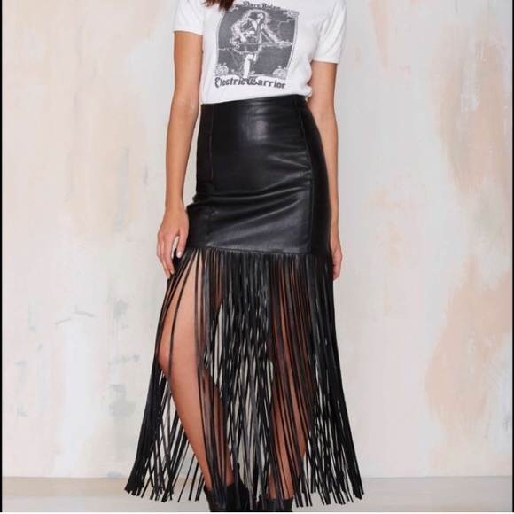 Nasty Gal Devil's Gate Fringe Skirt