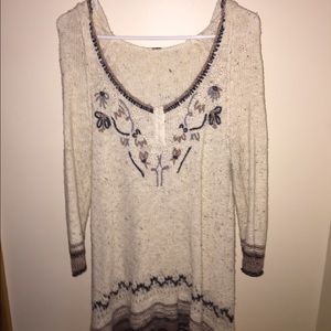 Free People cotton sweater with hoodie