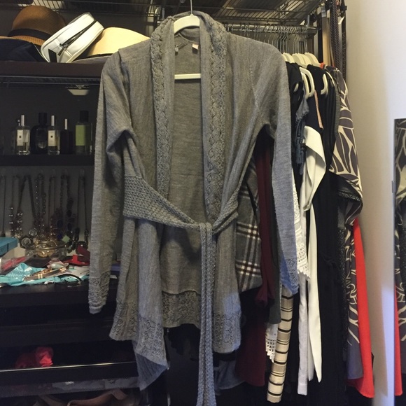 Knitted & knotted grey cardigan