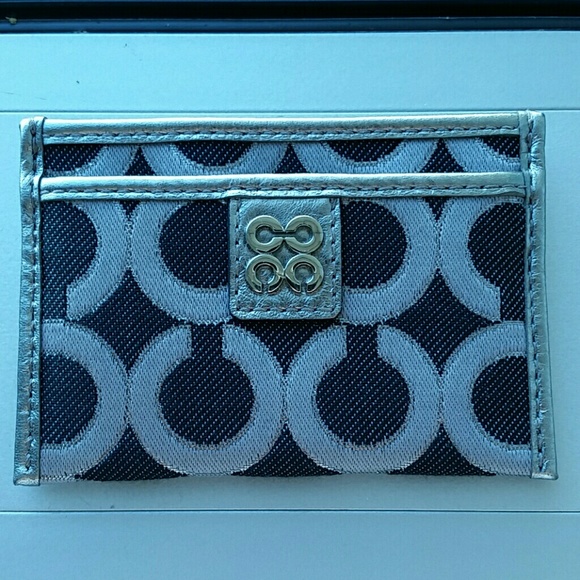 COACH NEW DARK BLUE CARD WALLET