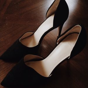 Black Suede d'Orsay Pumps