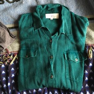 Teal Button up