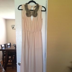 BCBG Jumpsuit with jewelry neck accessories