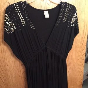 BKE LOW CUT SEQUIN BLACK TOP