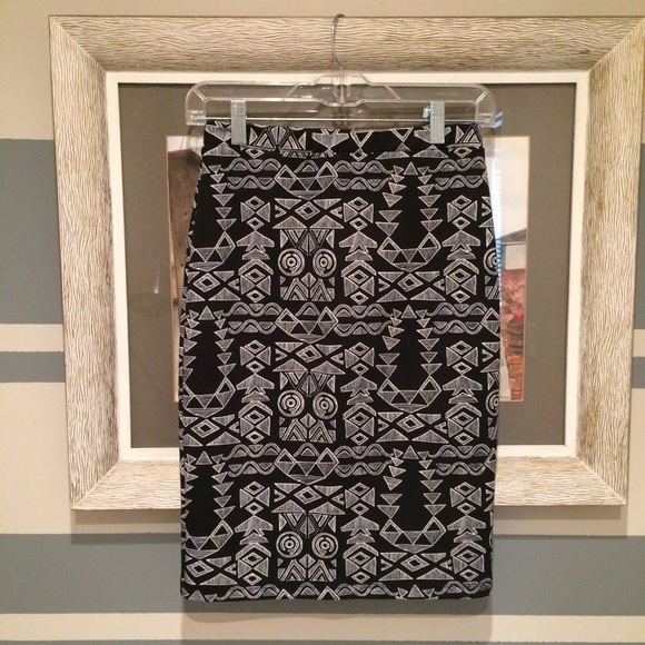 Forever 21 Tribal Print Midi Skirt