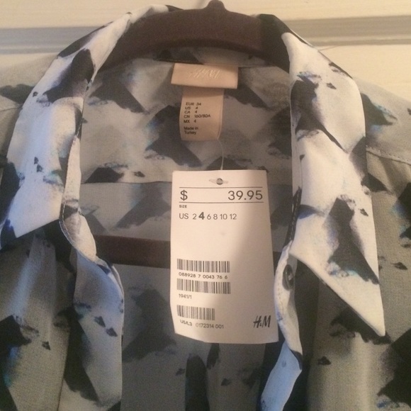 H&M sheer button down shirt NWT - Picture 2 of 4