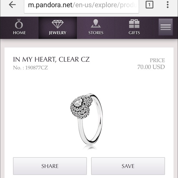 In My Heart Pandora ring