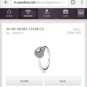 In My Heart Pandora ring