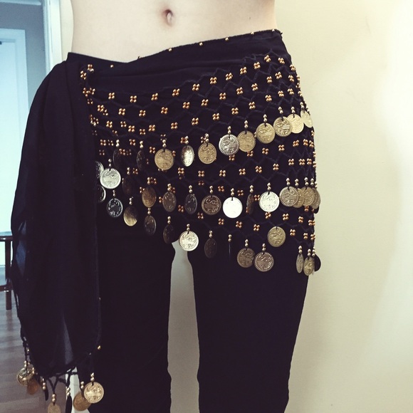 Black & Gold Hip Scarf