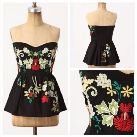 Anthropologie embroidered strapless top - Picture 1 of 4