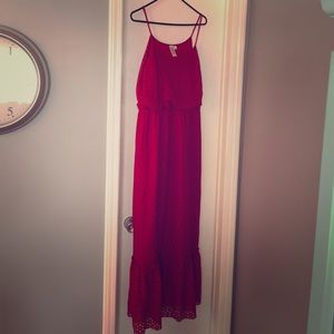 Red maxi dress