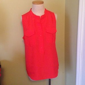 J. Crew Poppy Orange Sleeveless blouse