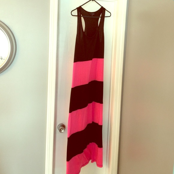 Striped, racer back, maxi dress