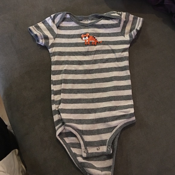 Grey striped onesie