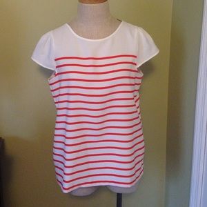 LOFT cap sleeve striped blouse