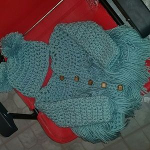Handmade crochet sweater and hat set