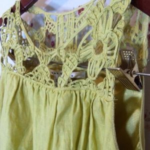 Chartreuse Linen Dress