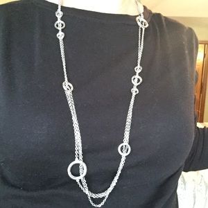 Lia Sophia long silver necklace