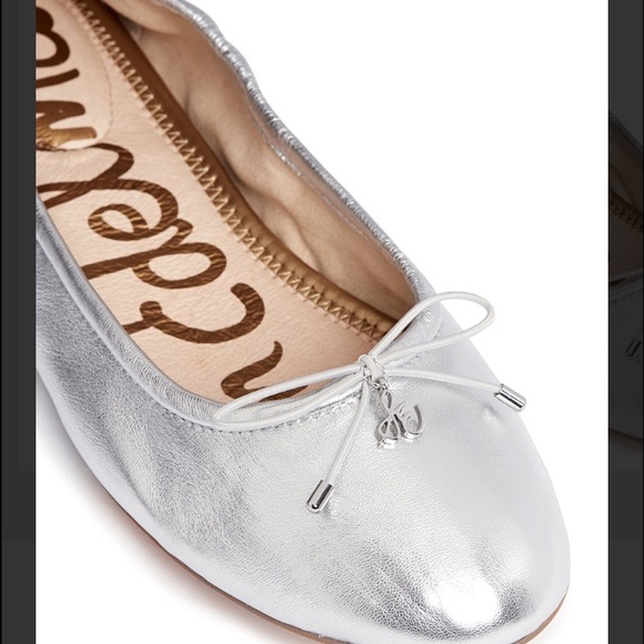 Sam Edelman Felicia Silver Leath Ballet Flat