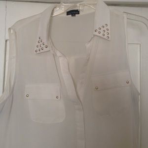 ‼️ clearance‼️Sheer white studded blouse